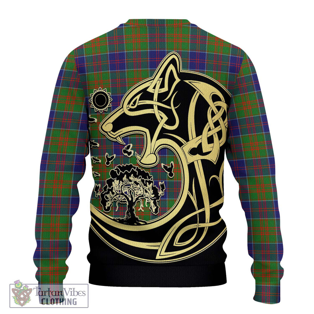 Stewart of Appin Hunting Modern Tartan Knitted Sweater with Family Crest Celtic Wolf Style - Tartan Vibes Clothing