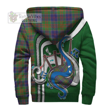 Stewart of Appin Hunting Modern Tartan Sherpa Hoodie with Epic Bagpipe Style