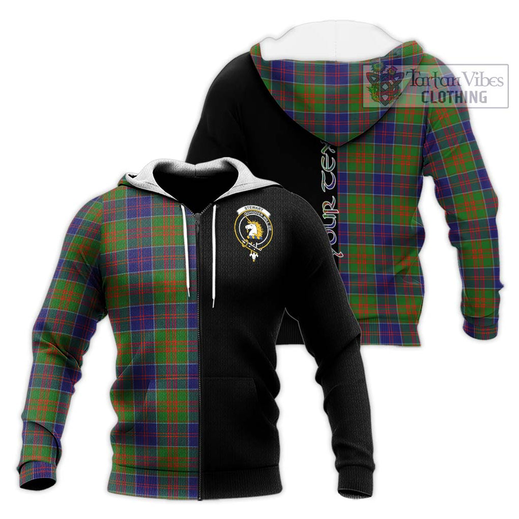 Stewart of Appin Hunting Modern Tartan Knitted Hoodie with Family Crest and Half Of Me Style Unisex Knitted Zip Hoodie - Tartanvibesclothing Shop