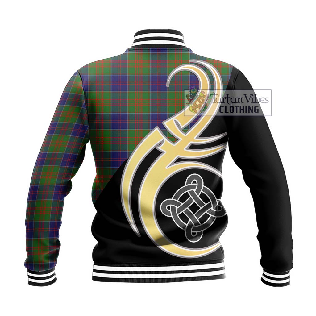 Stewart of Appin Hunting Modern Tartan Baseball Jacket with Family Crest and Celtic Symbol Style - Tartan Vibes Clothing