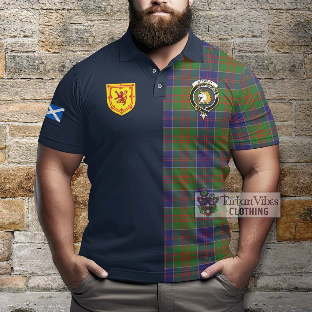 Tartan Vibes Clothing Stewart of Appin Hunting Modern Tartan Polo Shirt with Scottish Lion Royal Arm Half Style