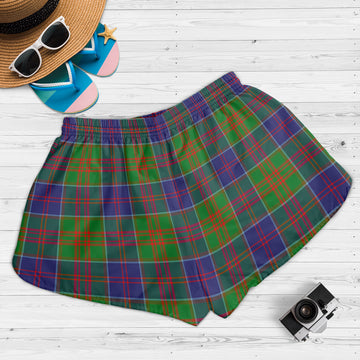 Stewart of Appin Hunting Modern Tartan Womens Shorts with Family Crest