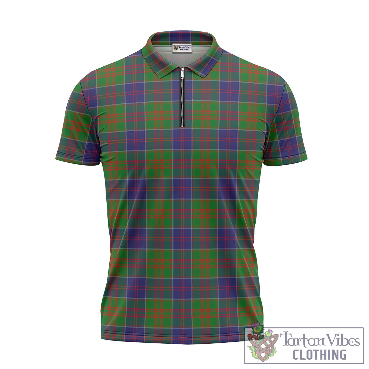 Tartan Vibes Clothing Stewart of Appin Hunting Modern Tartan Zipper Polo Shirt