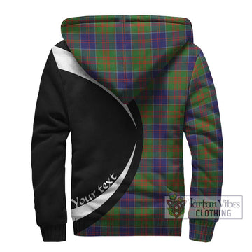 Stewart of Appin Hunting Modern Tartan Sherpa Hoodie with Family Crest Circle Style