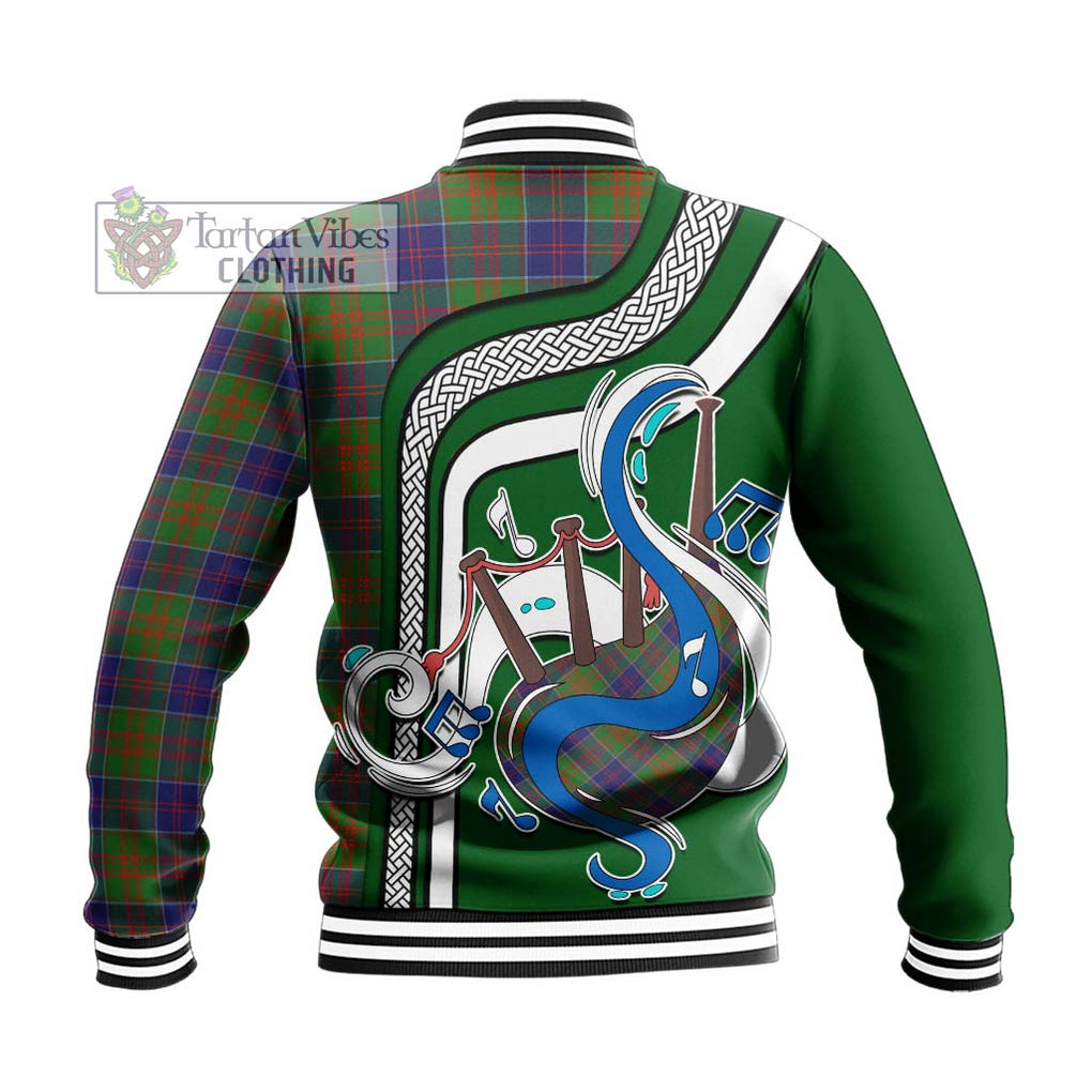 Tartan Vibes Clothing Stewart of Appin Hunting Modern Tartan Baseball Jacket with Epic Bagpipe Style