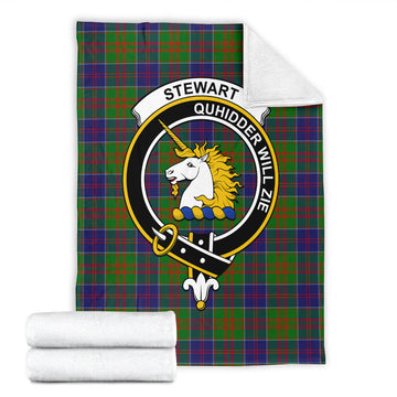 Stewart of Appin Hunting Modern Tartan Blanket with Family Crest