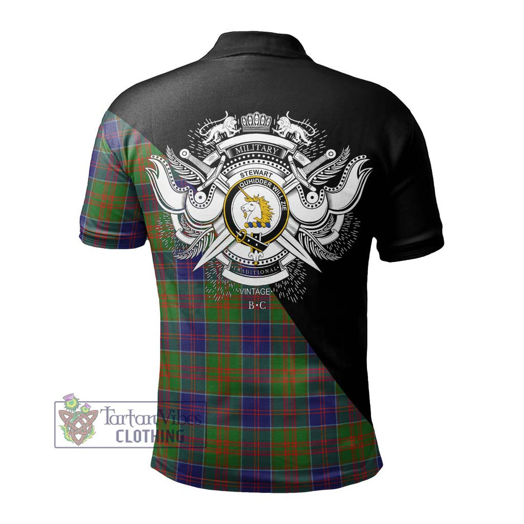 Stewart of Appin Hunting Modern Tartan Polo Shirt with Family Crest and Military Logo Style - Tartanvibesclothing Shop