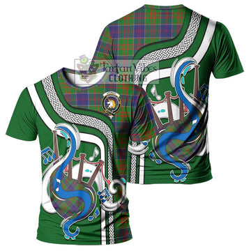 Stewart of Appin Hunting Modern Tartan T-Shirt with Epic Bagpipe Style