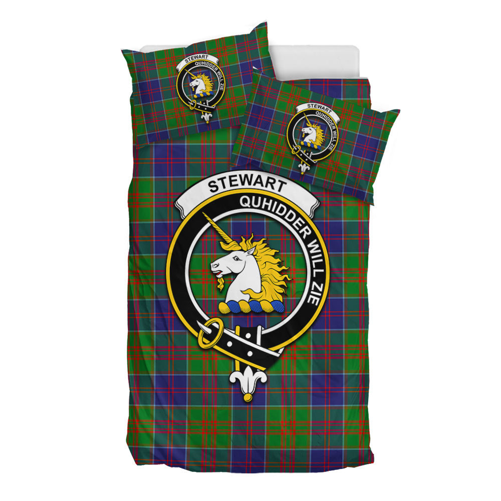 Stewart of Appin Hunting Modern Tartan Bedding Set with Family Crest - Tartan Vibes Clothing