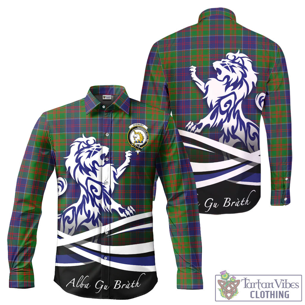 stewart-of-appin-hunting-modern-tartan-long-sleeve-button-up-shirt-with-alba-gu-brath-regal-lion-emblem