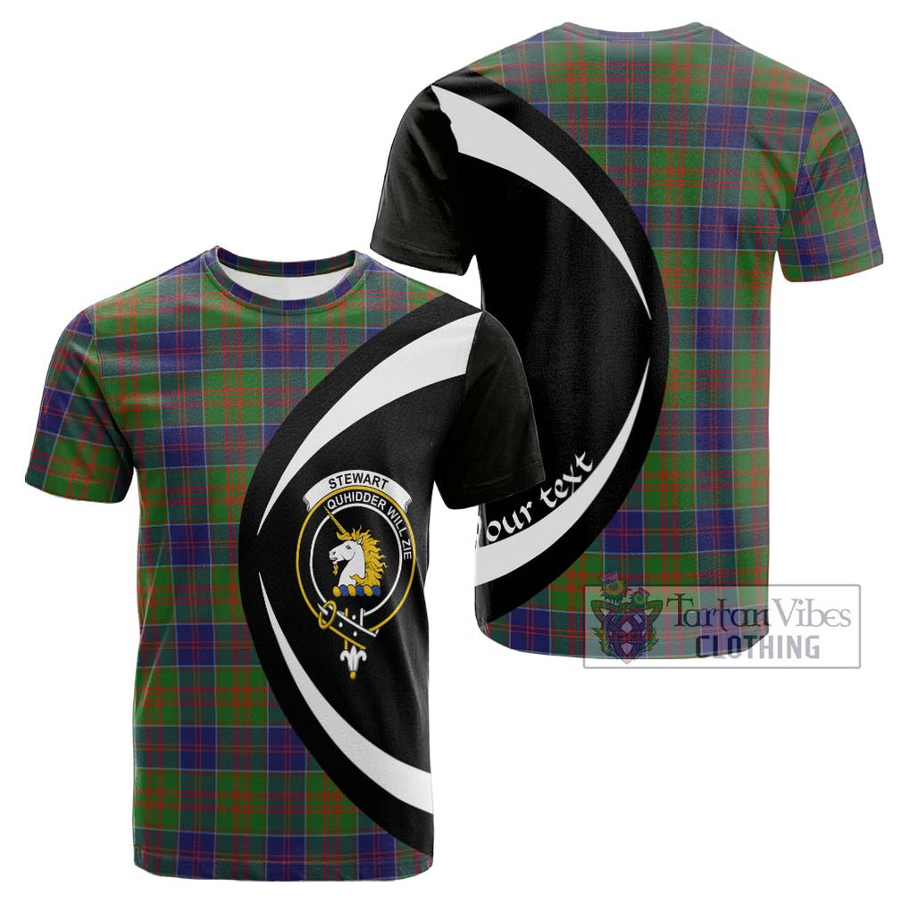 Tartan Vibes Clothing Stewart of Appin Hunting Modern Tartan Cotton T-shirt with Family Crest Circle Style