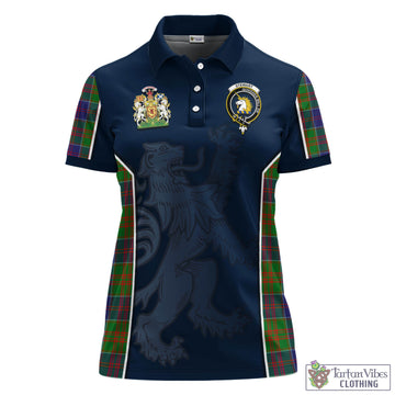 Stewart of Appin Hunting Modern Tartan Women's Polo Shirt with Family Crest and Lion Rampant Vibes Sport Style