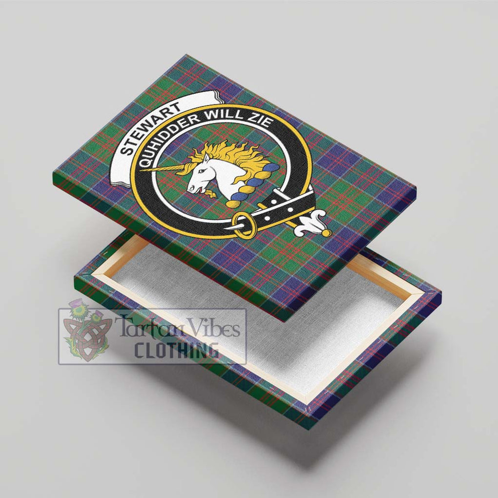 Stewart of Appin Hunting Modern Tartan Canvas Print Wall Art with Family Crest - Tartan Vibes Clothing