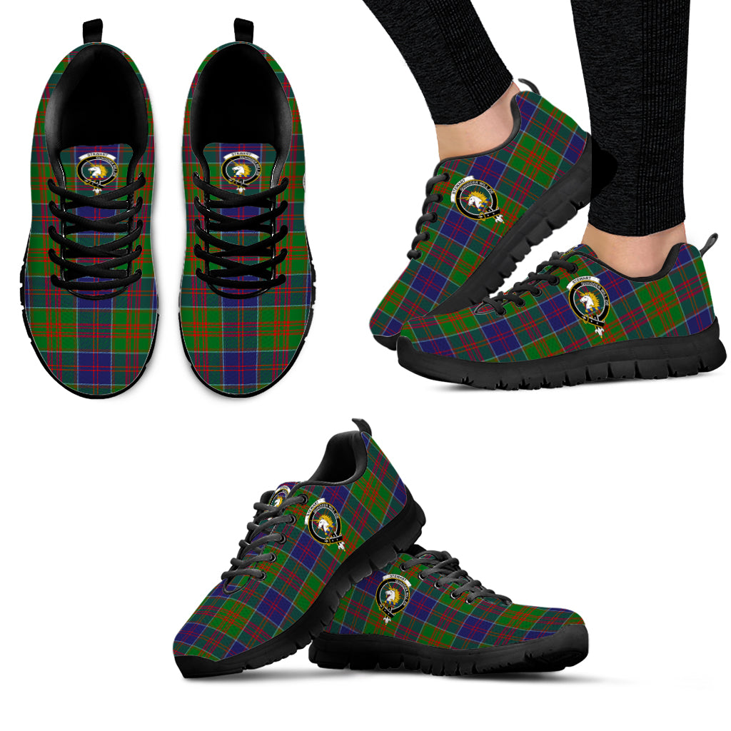 Stewart of Appin Hunting Modern Tartan Sneakers with Family Crest - Tartan Vibes Clothing