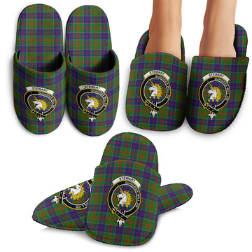 Stewart of Appin Hunting Modern Tartan Home Slippers with Family Crest