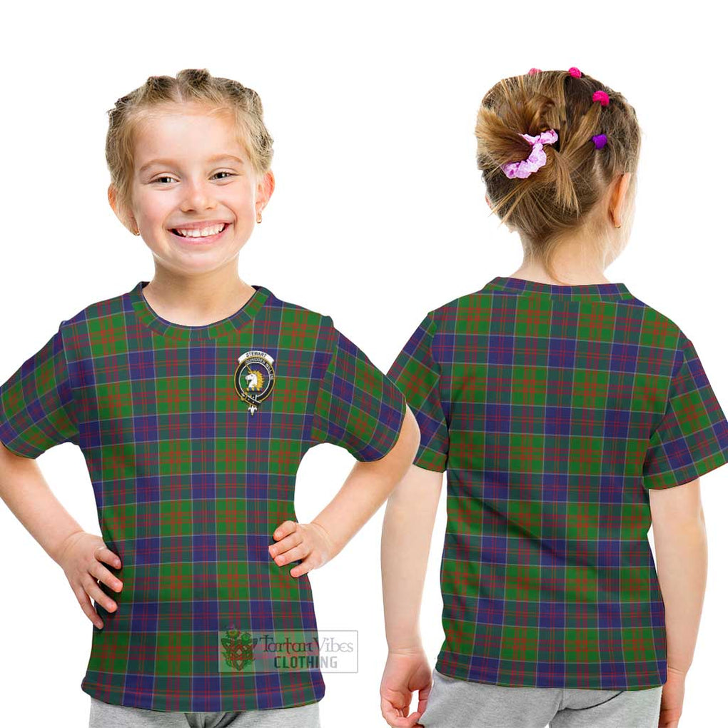 Stewart of Appin Hunting Modern Tartan Kid T-Shirt with Family Crest - Tartanvibesclothing Shop