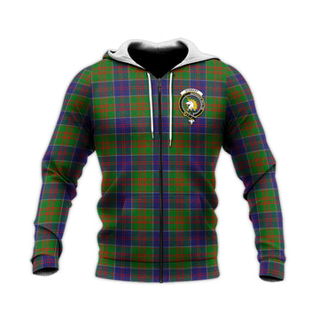 Stewart of Appin Hunting Modern Tartan Knitted Hoodie with Family Crest