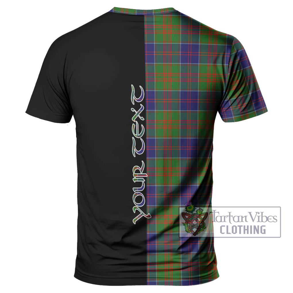 Stewart of Appin Hunting Modern Tartan T-Shirt with Family Crest and Half Of Me Style - Tartanvibesclothing Shop