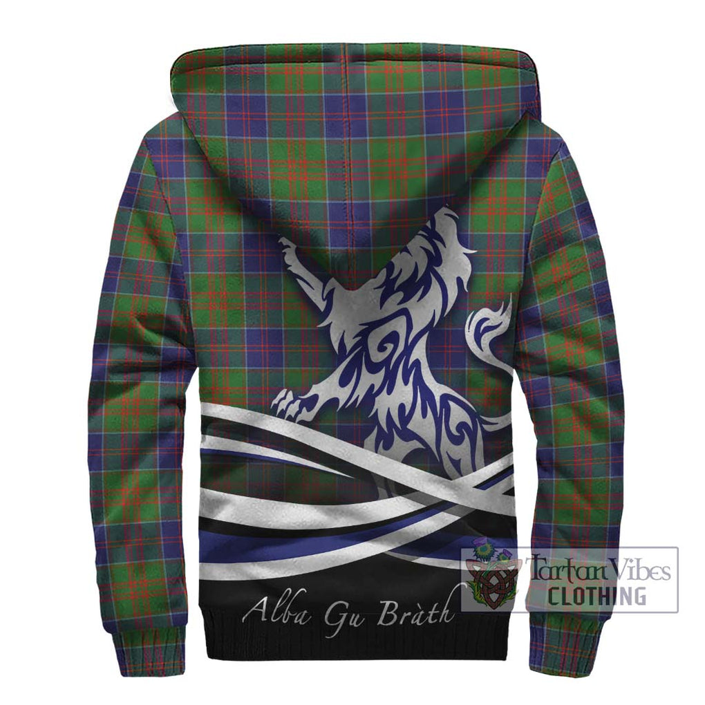 Stewart of Appin Hunting Modern Tartan Sherpa Hoodie with Alba Gu Brath Regal Lion Emblem - Tartanvibesclothing Shop