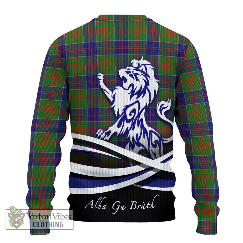 Stewart of Appin Hunting Modern Tartan Knitted Sweater with Alba Gu Brath Regal Lion Emblem - Tartanvibesclothing Shop