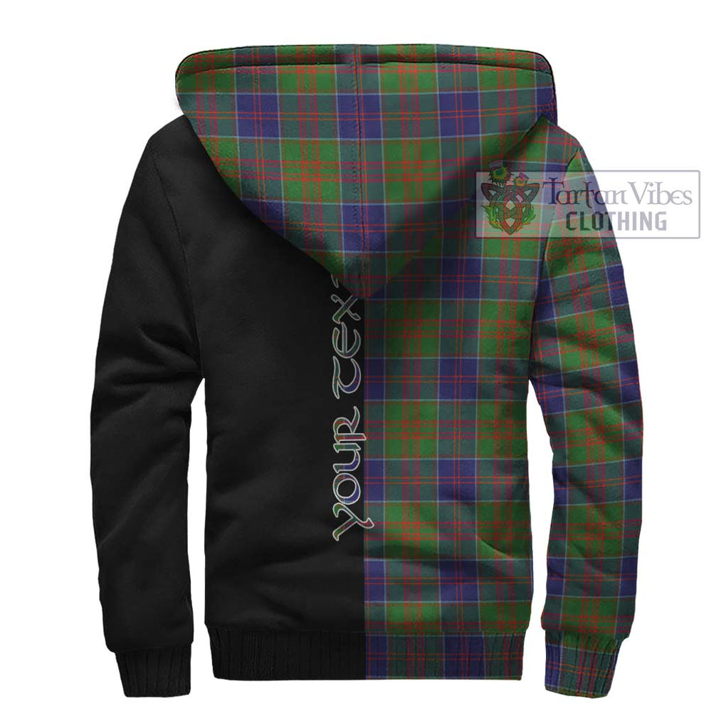 Stewart of Appin Hunting Modern Tartan Sherpa Hoodie with Family Crest and Half Of Me Style - Tartanvibesclothing Shop