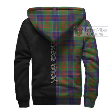 Stewart of Appin Hunting Modern Tartan Sherpa Hoodie with Family Crest and Half Of Me Style