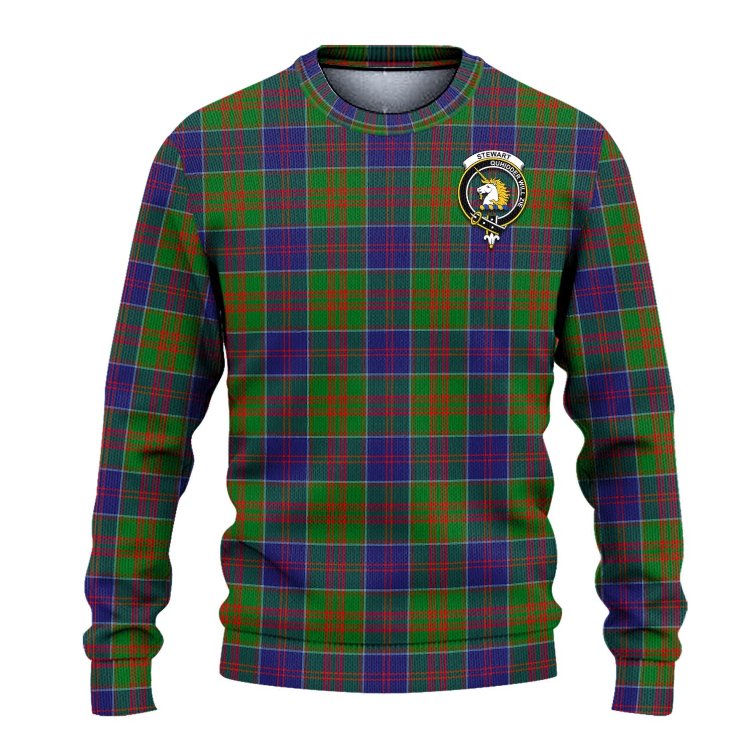 Stewart of Appin Hunting Modern Tartan Knitted Sweater with Family Crest - Tartanvibesclothing