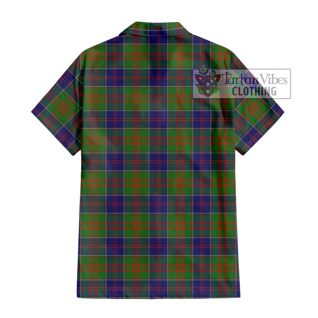 Stewart of Appin Hunting Modern Tartan Short Sleeve Button Shirt with Family Crest DNA In Me Style - Tartanvibesclothing Shop