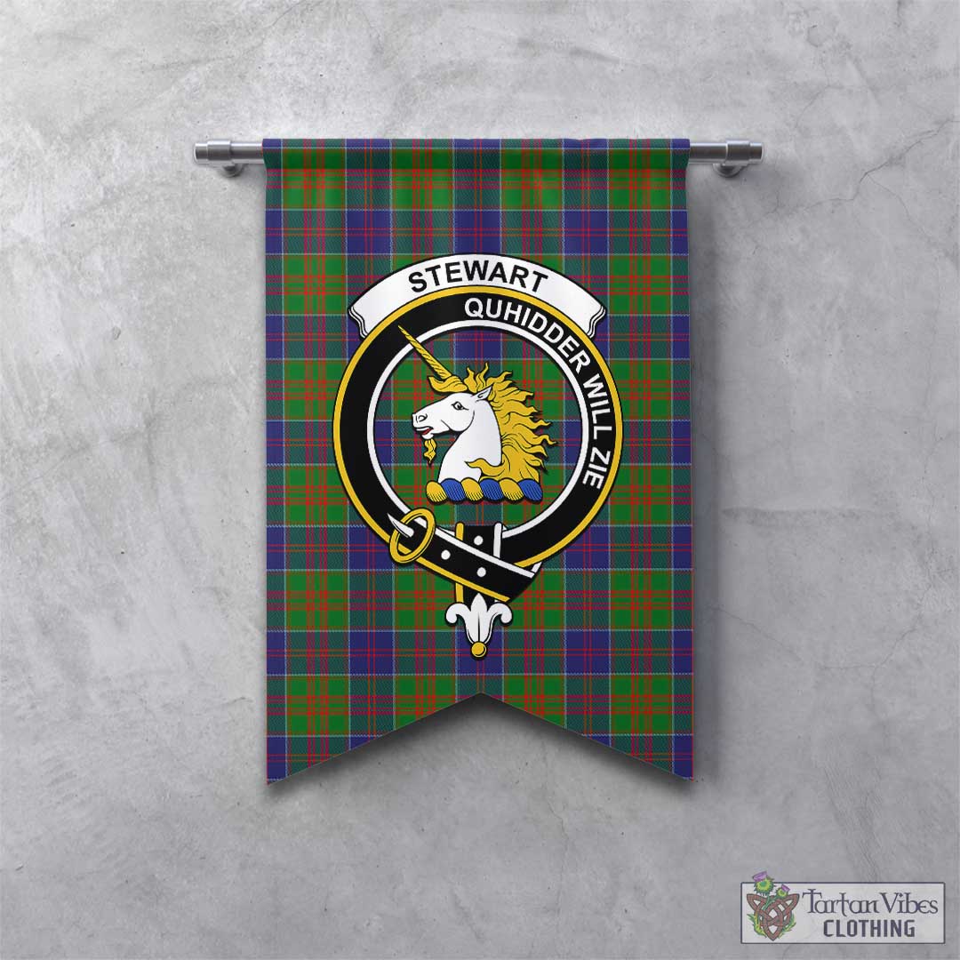 Tartan Vibes Clothing Stewart of Appin Hunting Modern Tartan Gonfalon, Tartan Banner with Family Crest