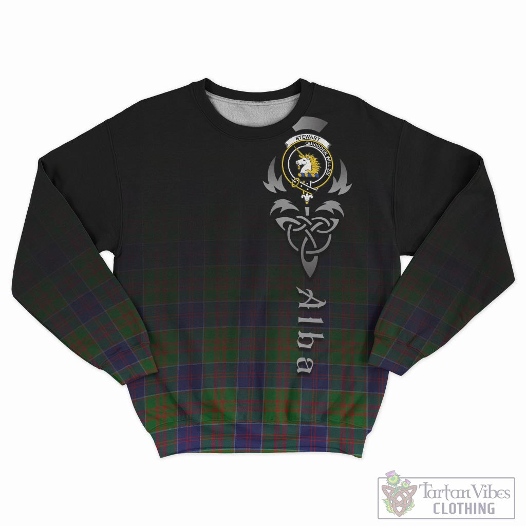 Tartan Vibes Clothing Stewart of Appin Hunting Modern Tartan Sweatshirt Featuring Alba Gu Brath Family Crest Celtic Inspired