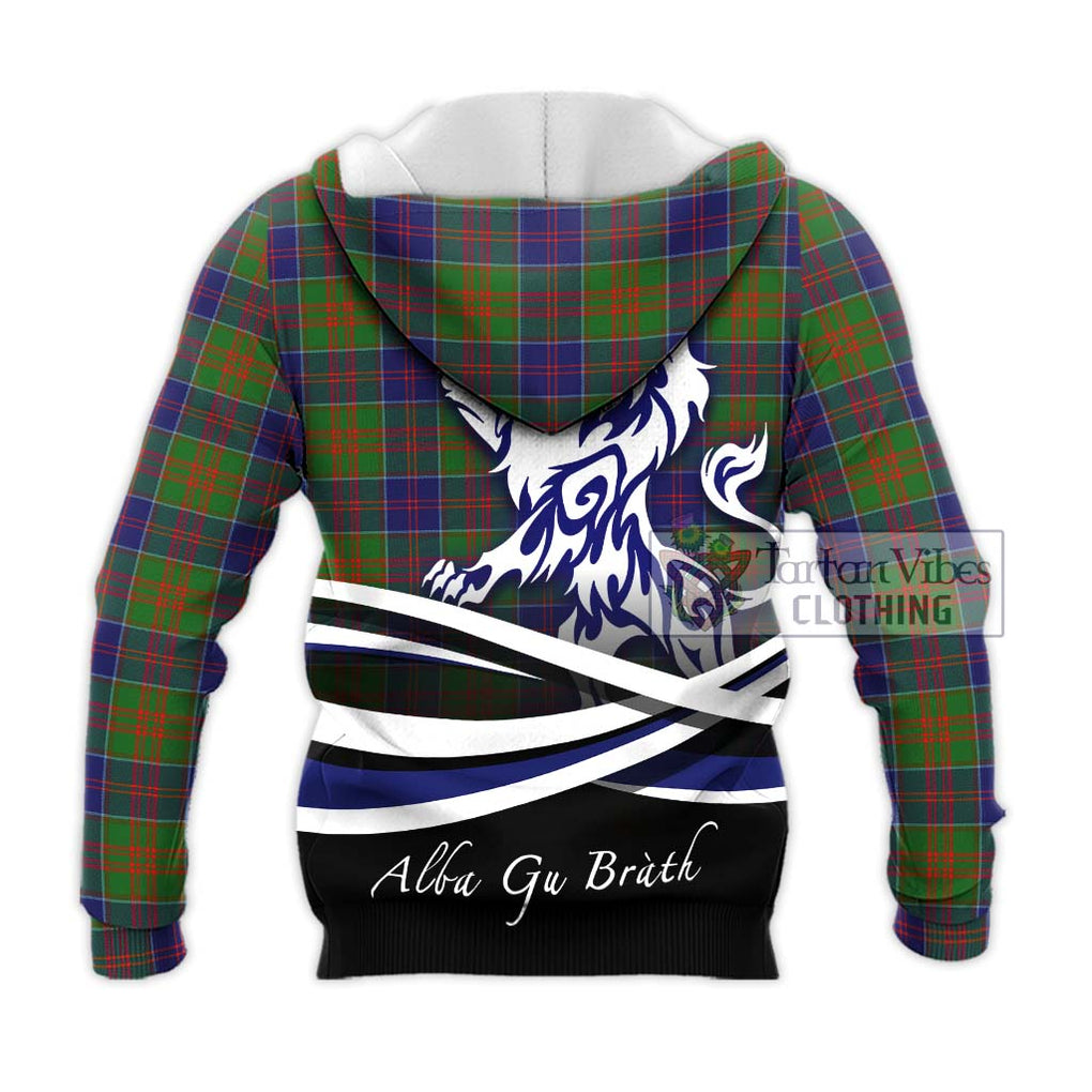 Stewart of Appin Hunting Modern Tartan Knitted Hoodie with Alba Gu Brath Regal Lion Emblem - Tartanvibesclothing Shop