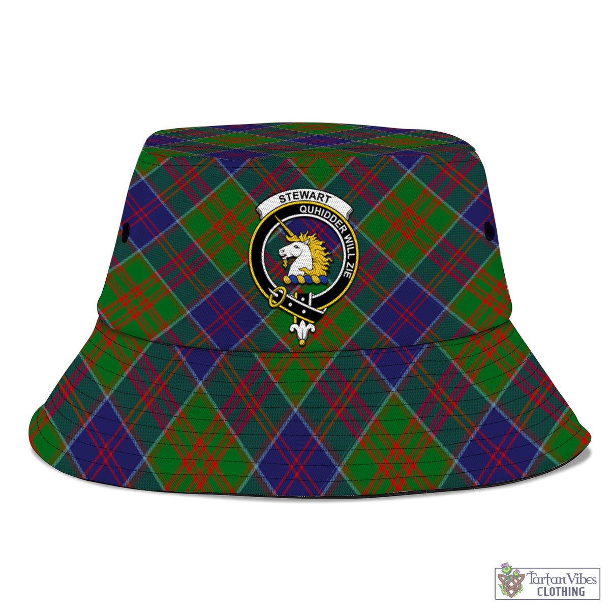 Tartan Vibes Clothing Stewart of Appin Hunting Modern Tartan Bucket Hat with Family Crest