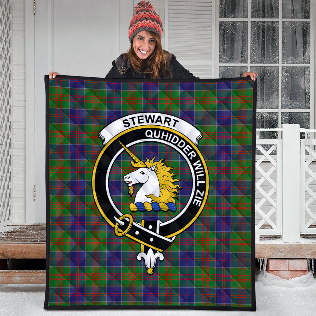 stewart-of-appin-hunting-modern-tartan-quilt-with-family-crest