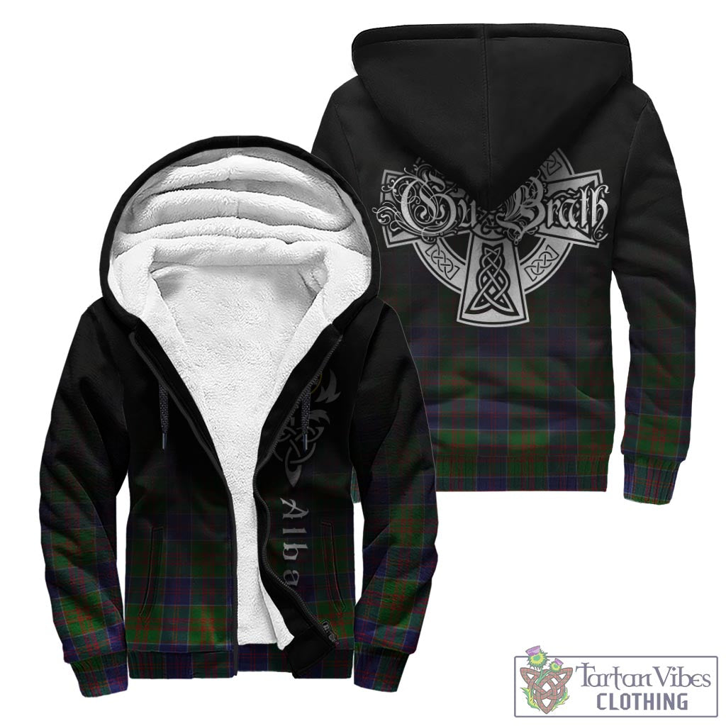 Tartan Vibes Clothing Stewart of Appin Hunting Modern Tartan Sherpa Hoodie Featuring Alba Gu Brath Family Crest Celtic Inspired