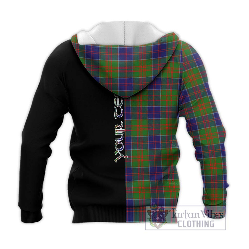 Stewart of Appin Hunting Modern Tartan Knitted Hoodie with Family Crest and Half Of Me Style - Tartanvibesclothing Shop