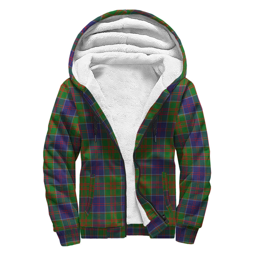 stewart-of-appin-hunting-modern-tartan-sherpa-hoodie-with-family-crest