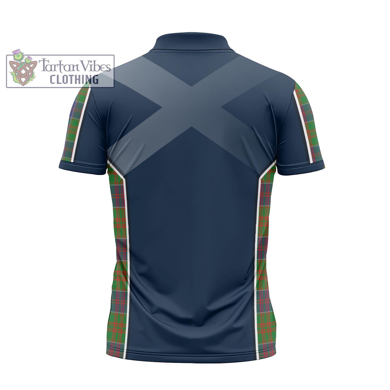 Tartan Vibes Clothing Stewart of Appin Hunting Modern Tartan Zipper Polo Shirt with Family Crest and Scottish Thistle Vibes Sport Style