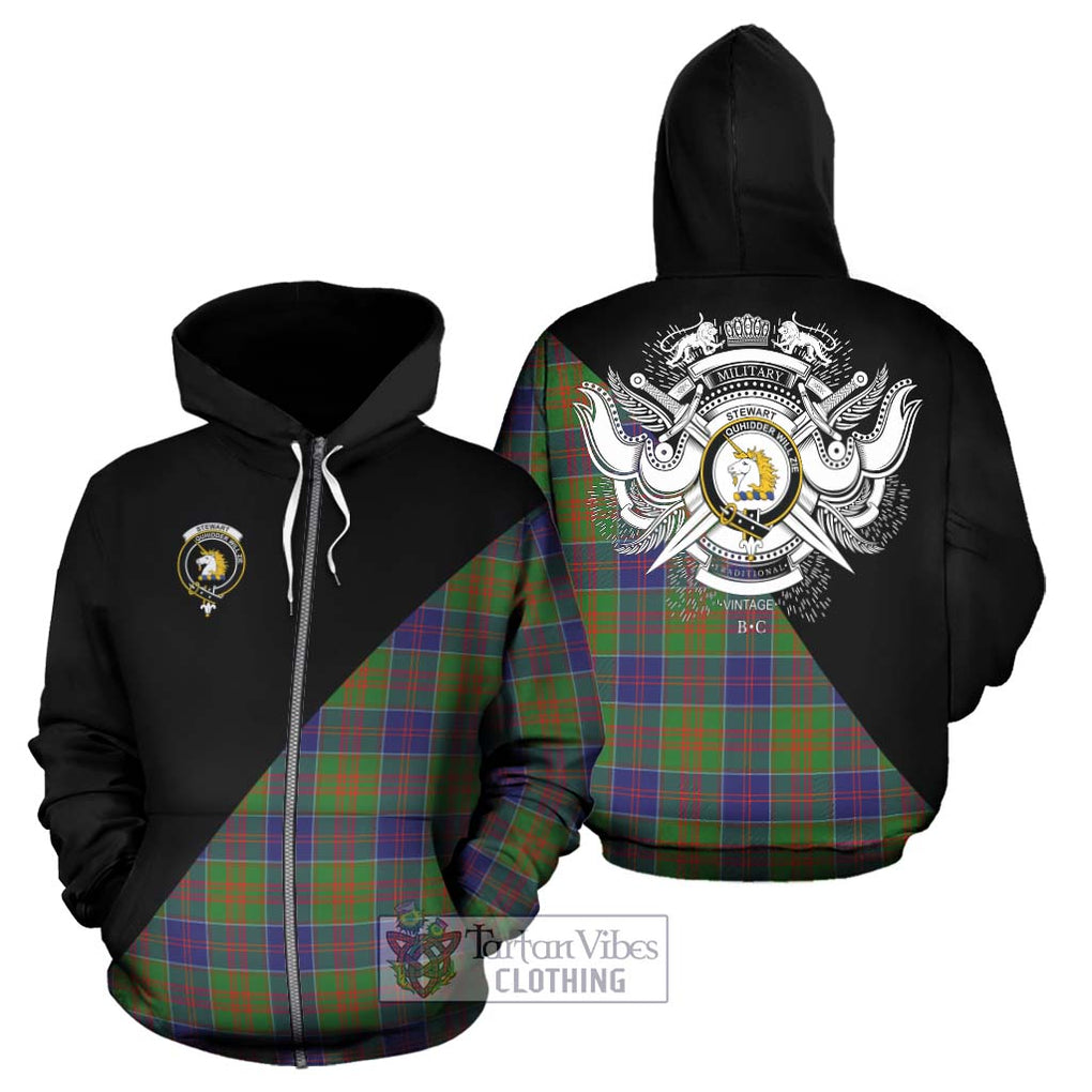 Stewart of Appin Hunting Modern Tartan Hoodie with Family Crest and Military Logo Style - Tartanvibesclothing Shop