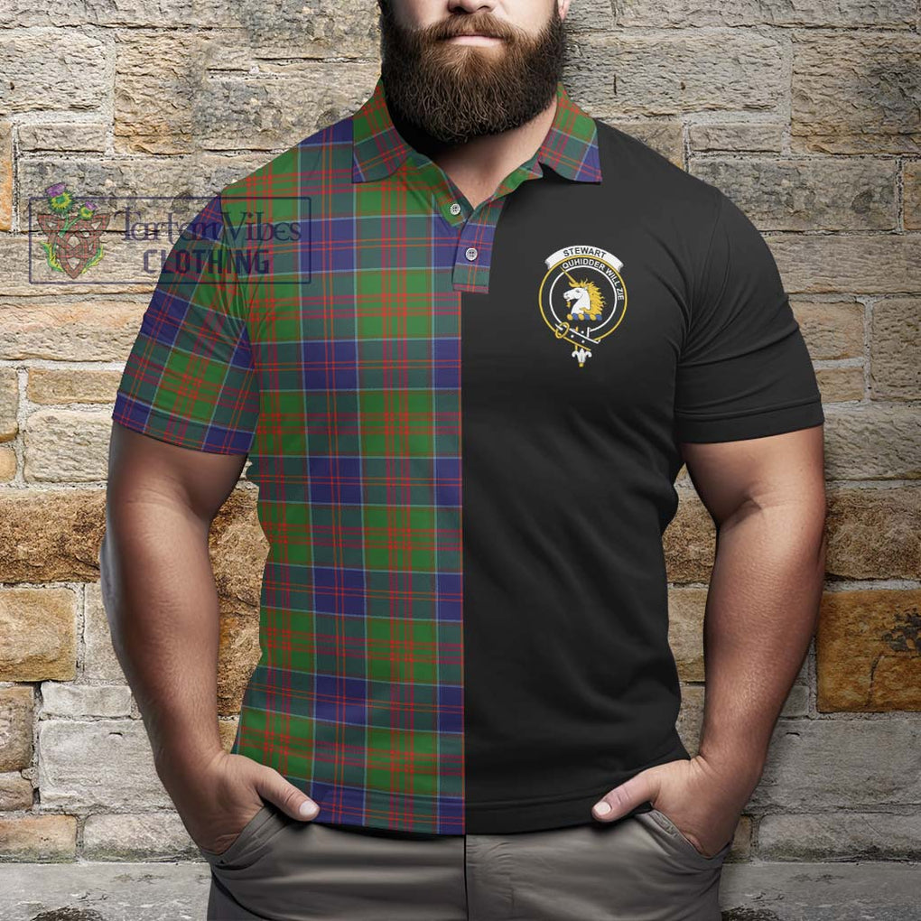 Stewart of Appin Hunting Modern Tartan Polo Shirt with Family Crest and Half Of Me Style - Tartanvibesclothing Shop