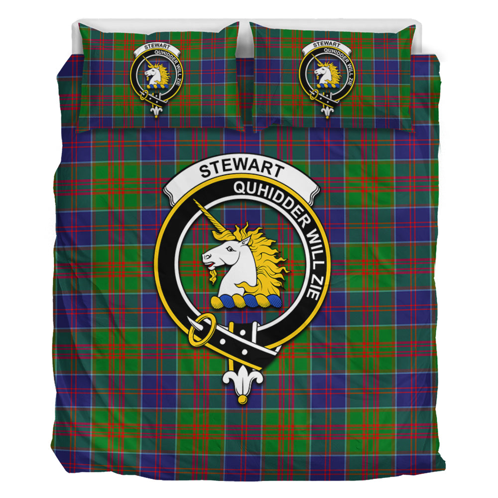 Stewart of Appin Hunting Modern Tartan Bedding Set with Family Crest - Tartan Vibes Clothing