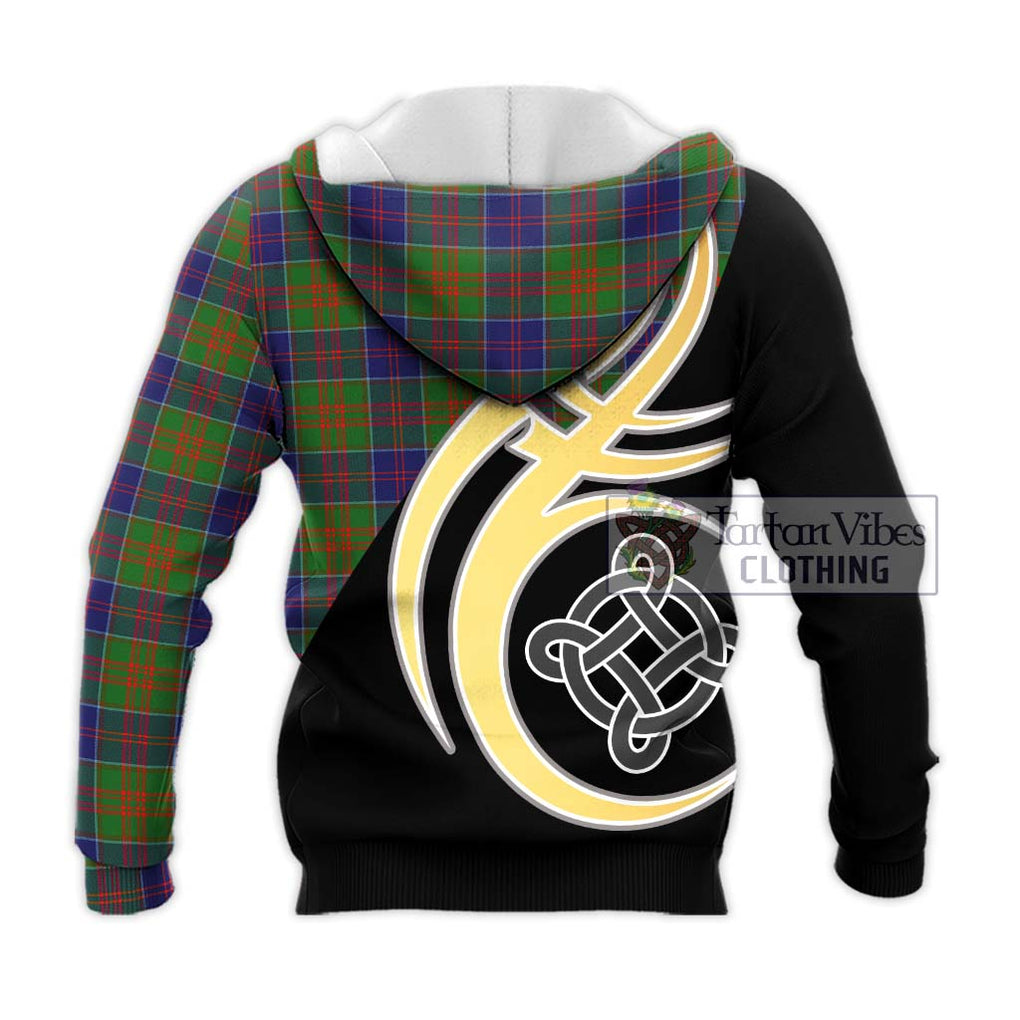 Stewart of Appin Hunting Modern Tartan Knitted Hoodie with Family Crest and Celtic Symbol Style - Tartan Vibes Clothing