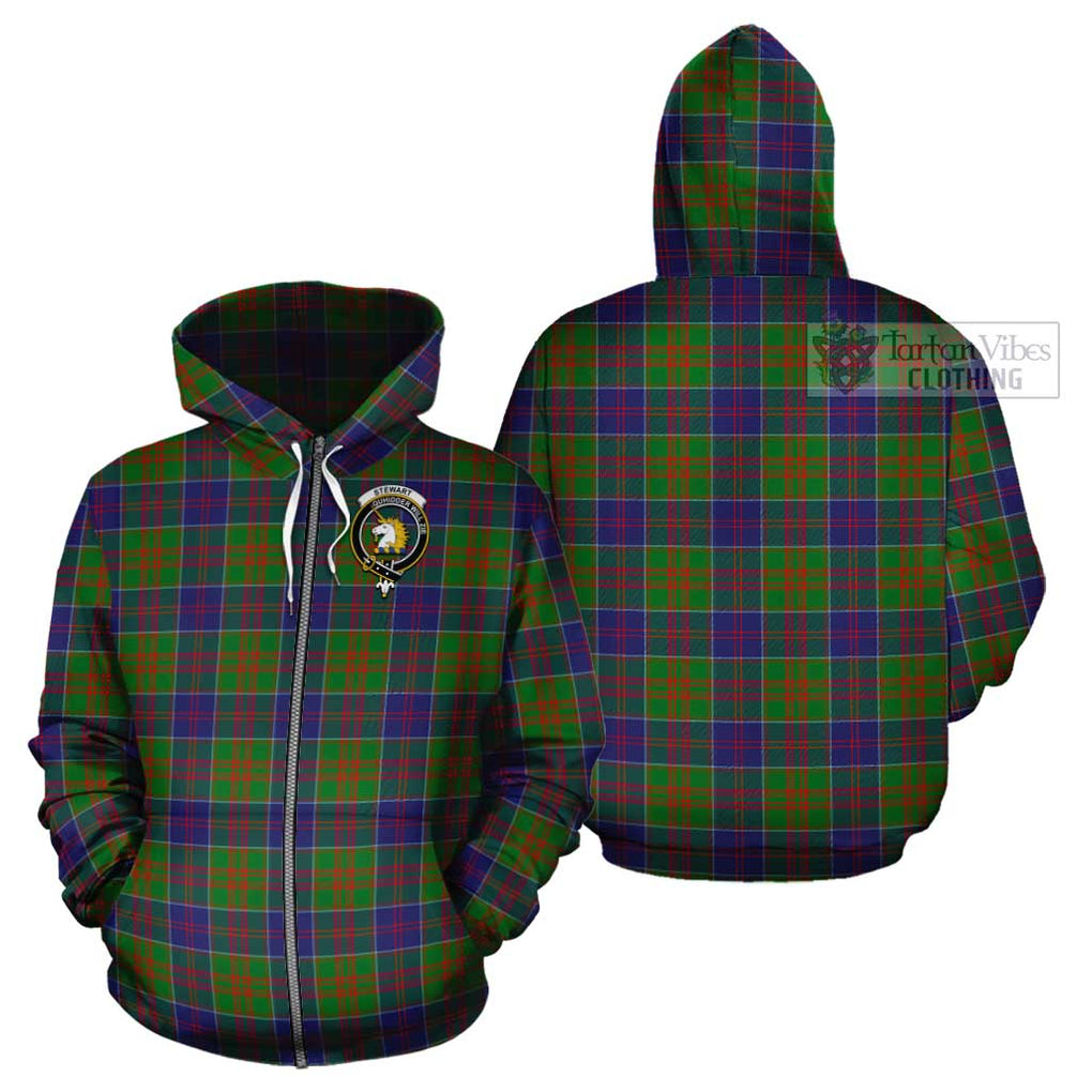 Stewart of Appin Hunting Modern Tartan Cotton Hoodie with Family Crest Zip Hoodie - Tartan Vibes Clothing