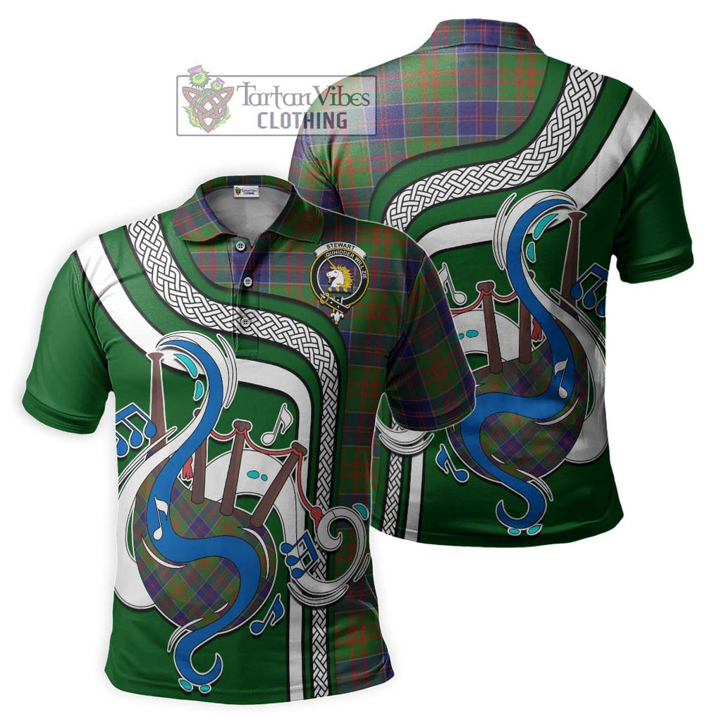 Tartan Vibes Clothing Stewart of Appin Hunting Modern Tartan Polo Shirt with Epic Bagpipe Style