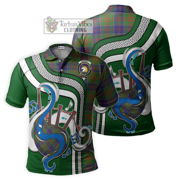 Stewart of Appin Hunting Modern Tartan Polo Shirt with Epic Bagpipe Style