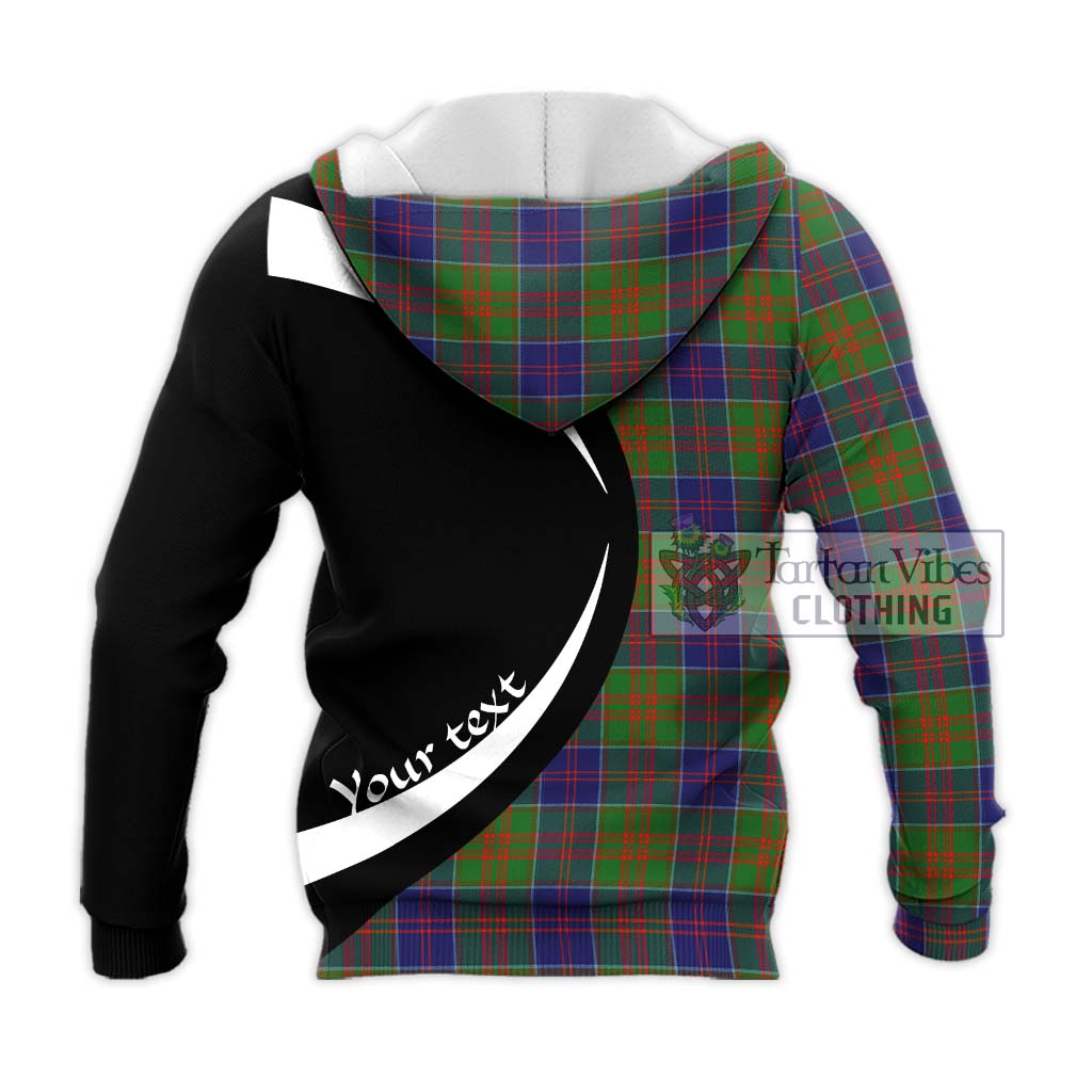 Stewart of Appin Hunting Modern Tartan Knitted Hoodie with Family Crest Circle Style - Tartan Vibes Clothing