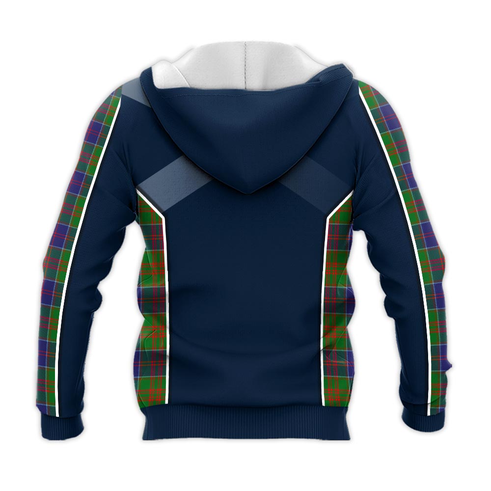 Tartan Vibes Clothing Stewart of Appin Hunting Modern Tartan Knitted Hoodie with Family Crest and Scottish Thistle Vibes Sport Style