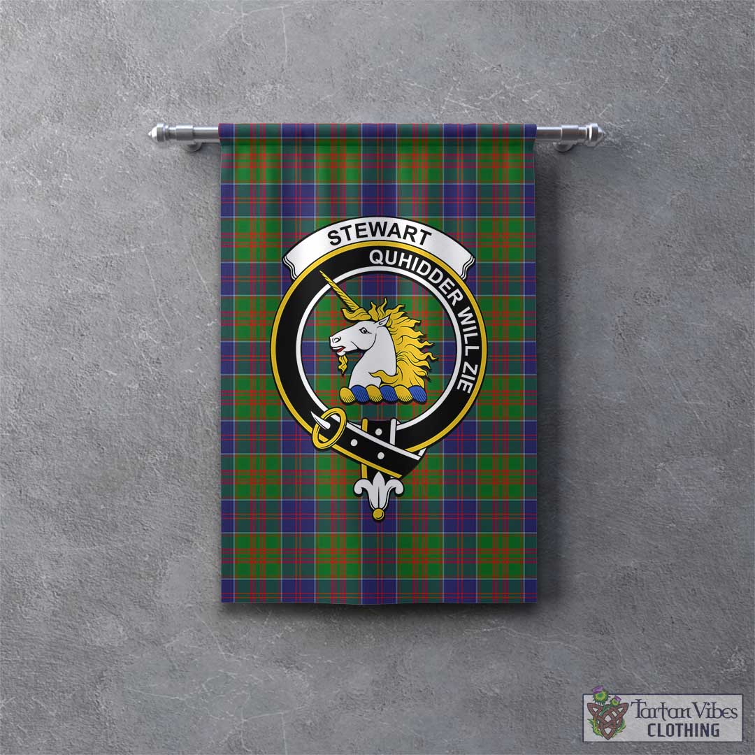 Tartan Vibes Clothing Stewart of Appin Hunting Modern Tartan Gonfalon, Tartan Banner with Family Crest