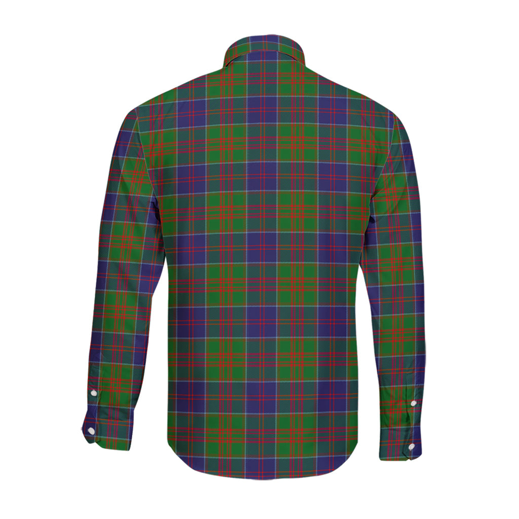 stewart-of-appin-hunting-modern-tartan-long-sleeve-button-up-shirt-with-family-crest