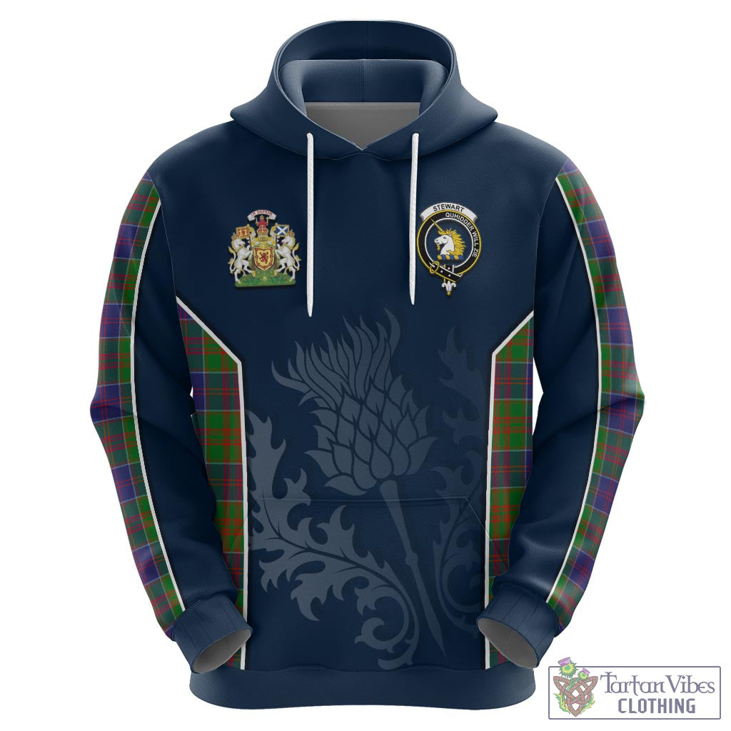 Tartan Vibes Clothing Stewart of Appin Hunting Modern Tartan Hoodie with Family Crest and Scottish Thistle Vibes Sport Style