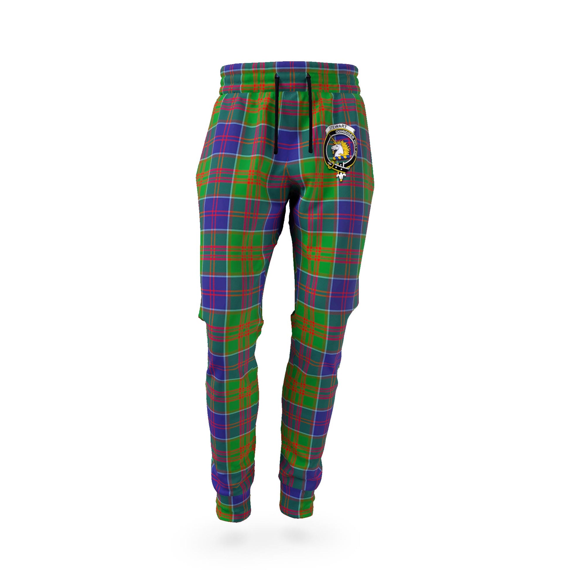 Stewart of Appin Hunting Modern Tartan Joggers Pants with Family Crest - Tartan Vibes Clothing